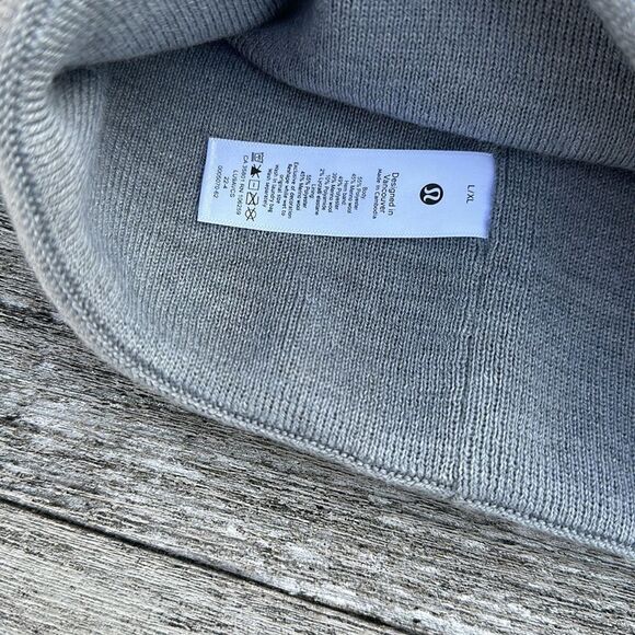 Lululemon Chill Fighter Beanie Black Gray NWT wool blend unisex L/XL - Picture 4 of 6